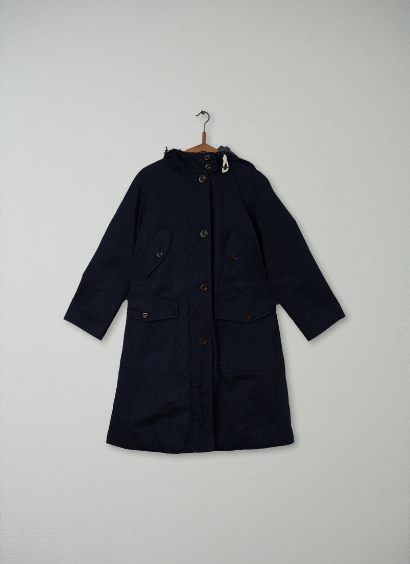 Reworn Cotton Parka Size 6 (019) | Navy