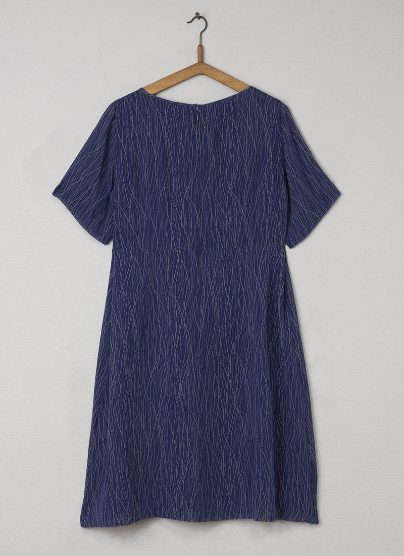 Reworn Silk Dress Size 16 (041) | Blue