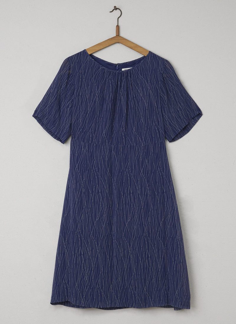 Reworn Silk Dress Size 16 (041) | Blue