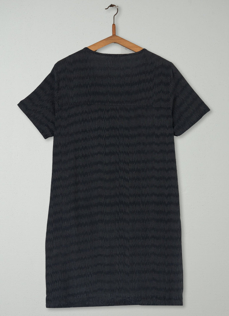 Reworn Ikat Stripe Tunic Dress Size 14 (502) | Multi