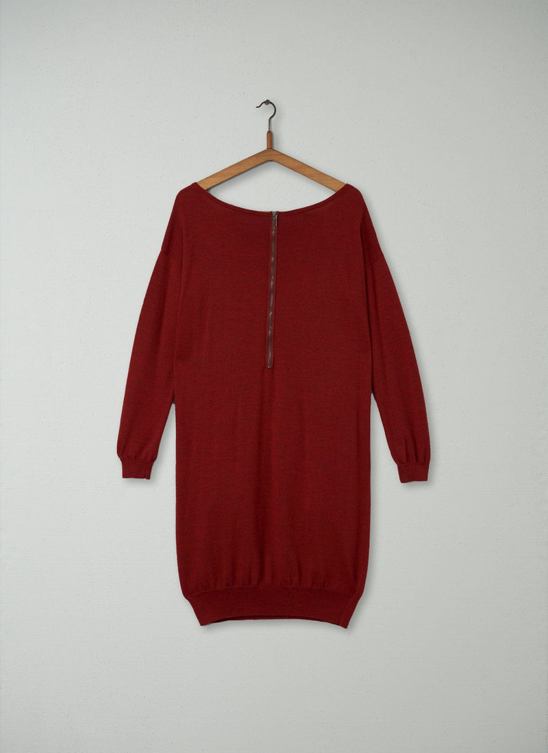 Reworn Merino Tunic Size 10 (202) | Red