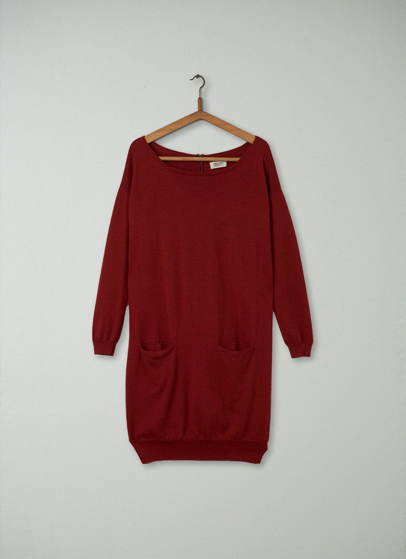 Reworn Merino Tunic Size 10 (202) | Red