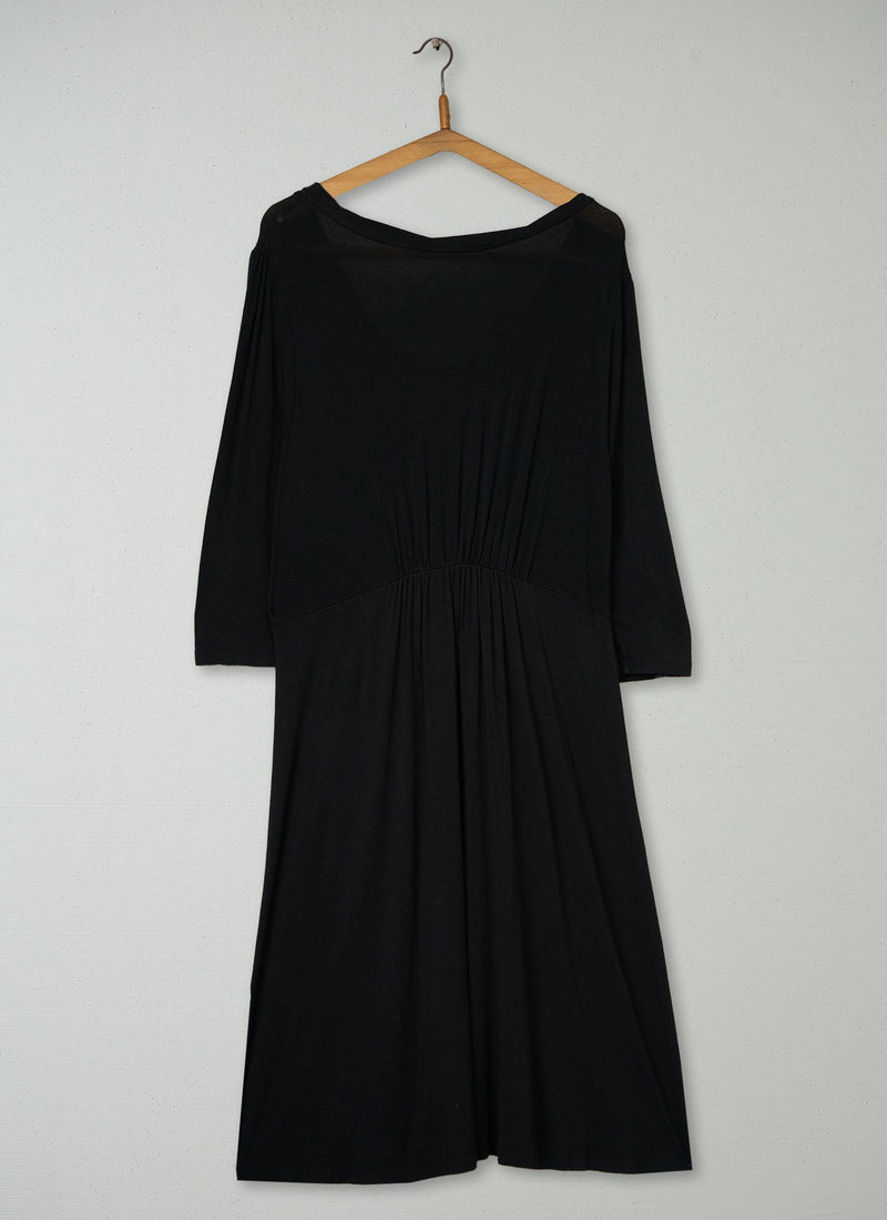 Reworn Drapey Jersey Dress Size 16 (1931) | Black