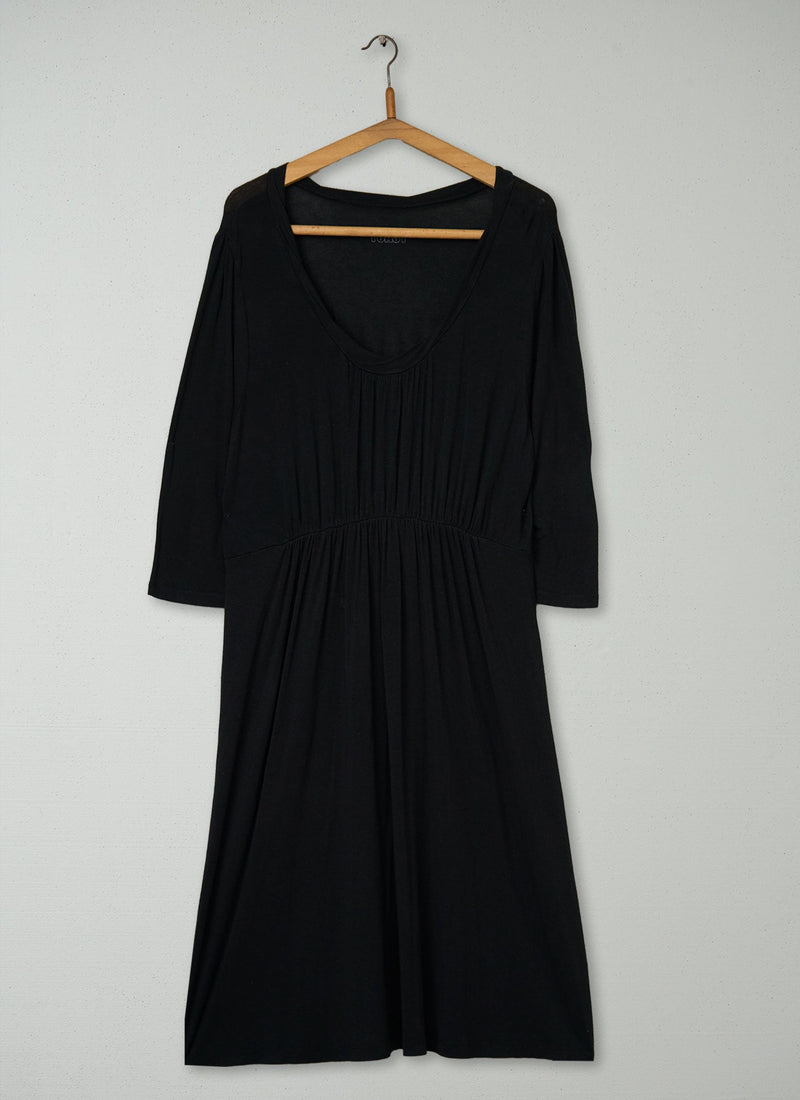 Reworn Drapey Jersey Dress Size 16 (1931) | Black