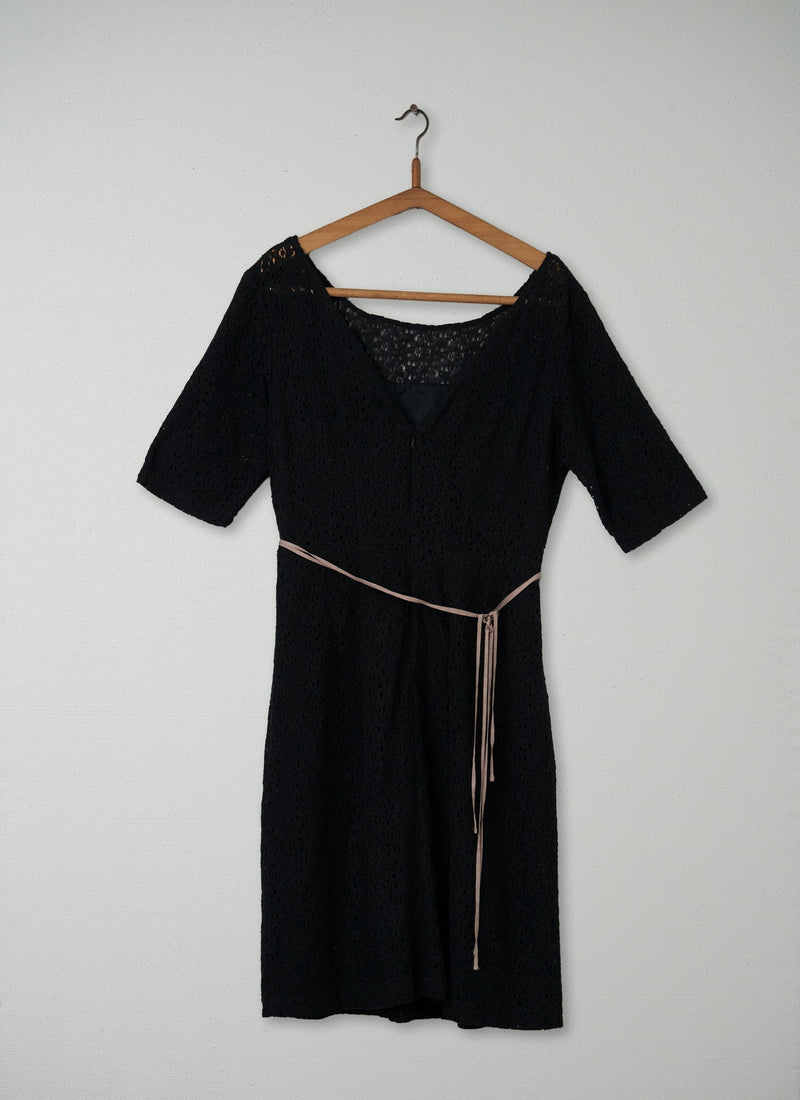 Reworn Lace Dress Size 14 (127) | Black