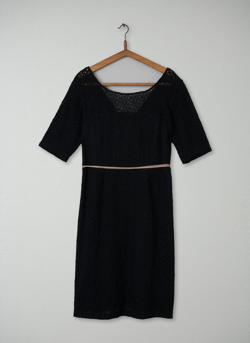 Reworn Lace Dress Size 14 (127) | Black
