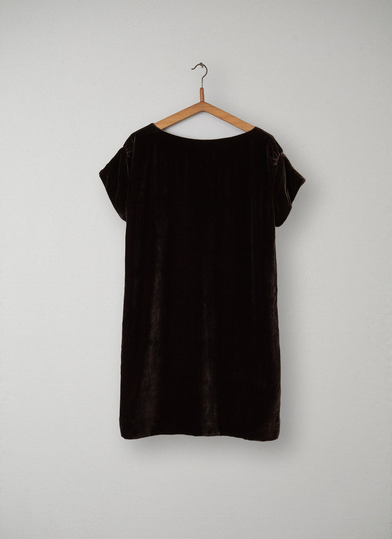 Reworn Silk Velvet Tunic Size 10 (107) | Brown