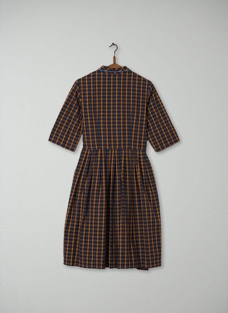Reworn Check Pleated Shirt Dress Size 10 (134) | Multi