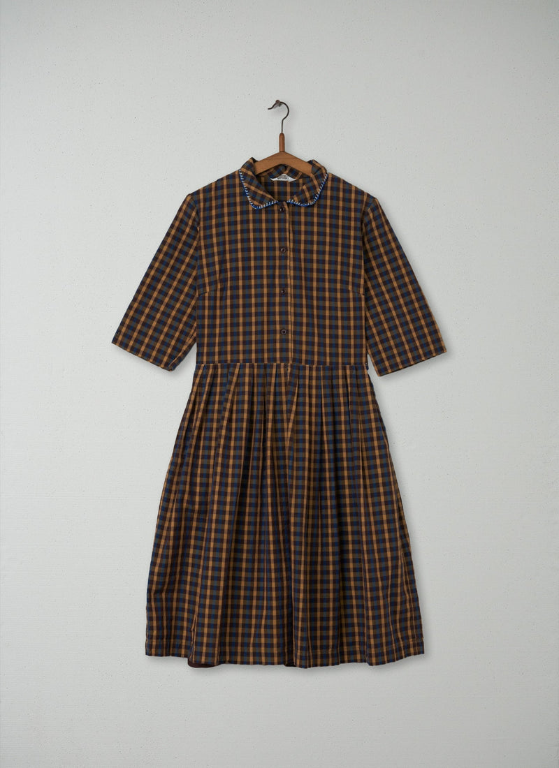 Reworn Check Pleated Shirt Dress Size 10 (134) | Multi