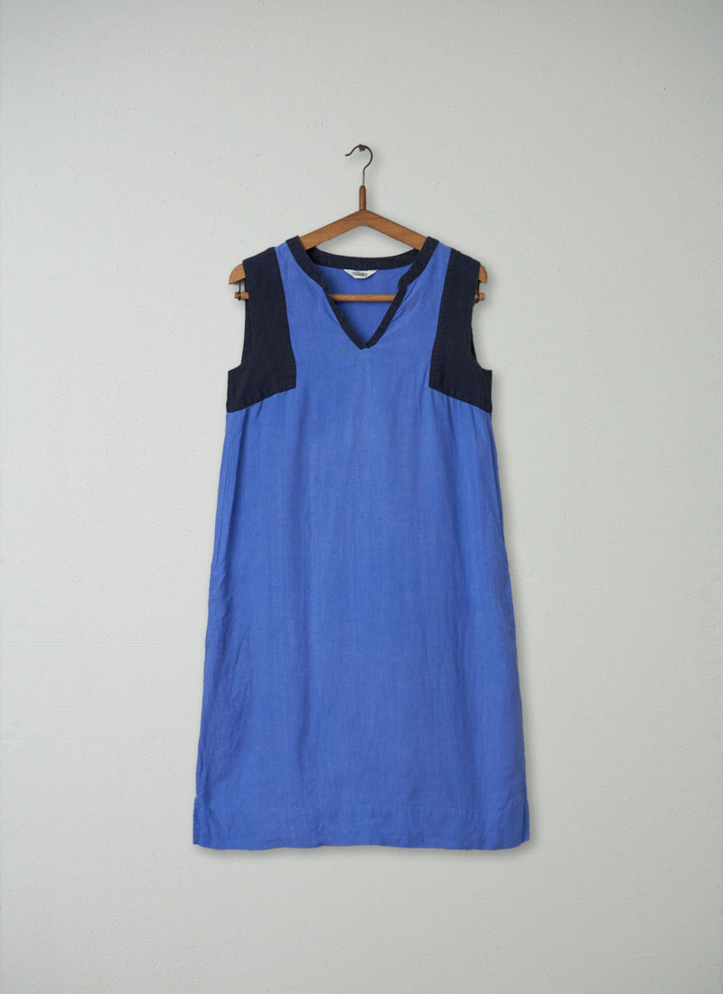 Reworn Colour Block Dress Size 8 (259) | Blue