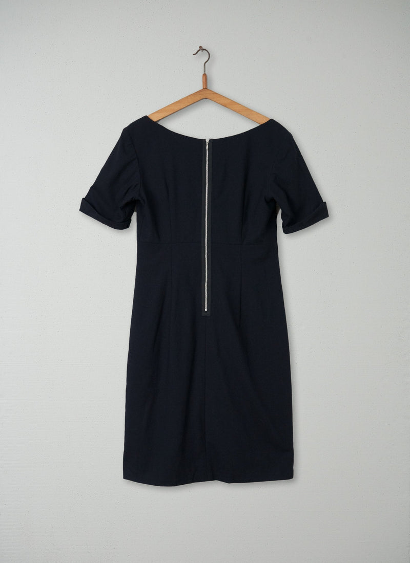 Reworn Fine Wool Dress Size 12 (114) | Black