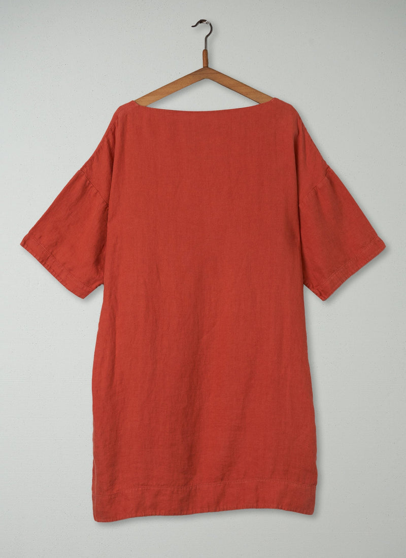 Reworn Linen Tunic Size 14 (449) | Orange
