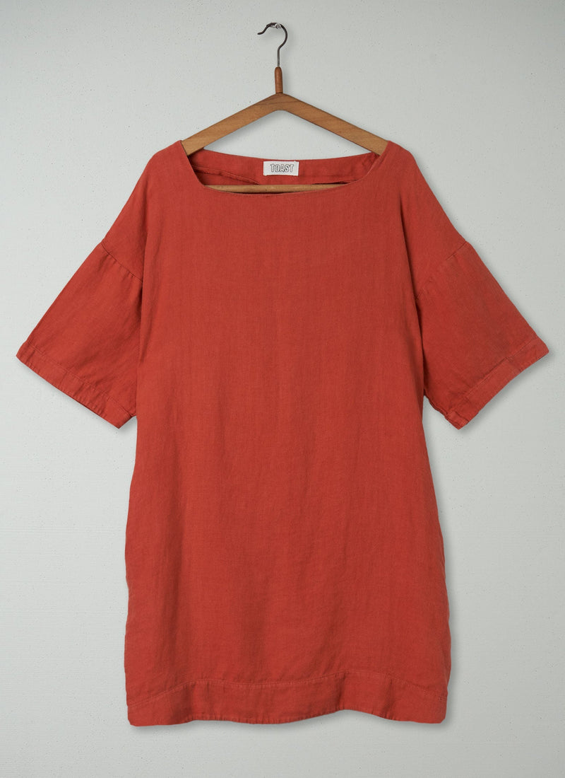 Reworn Linen Tunic Size 14 (449) | Orange
