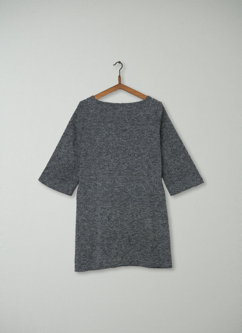 Reworn Ottoman Jersey Dress Size 8 (216) | Charcoal Marl