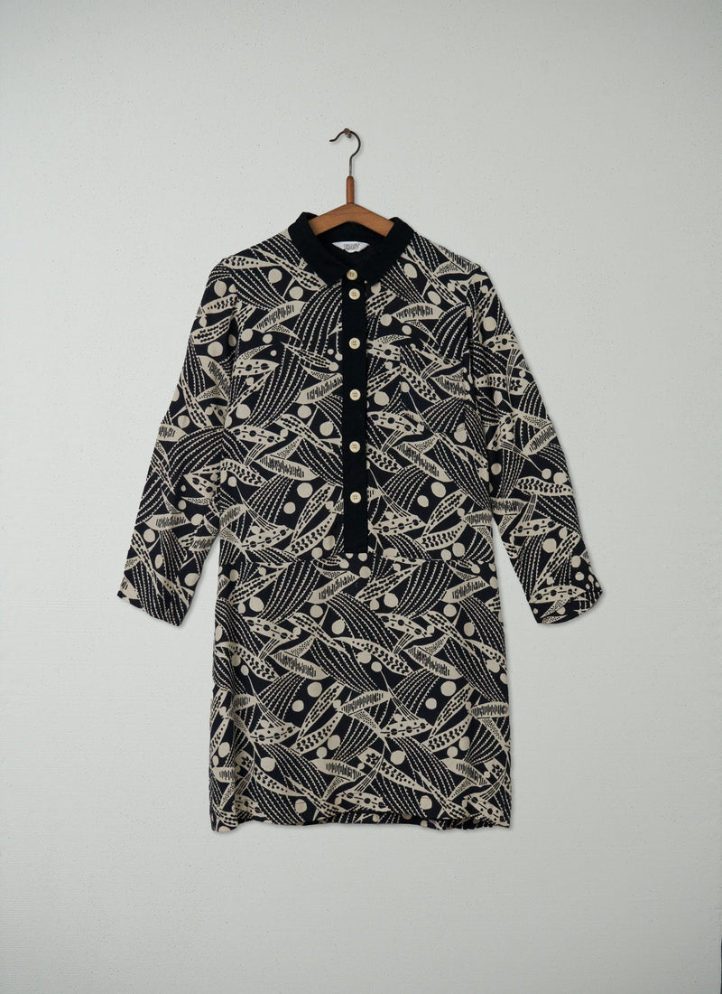 Reworn Selvie Shirt Dress Size 8 (167) | Black/Off White