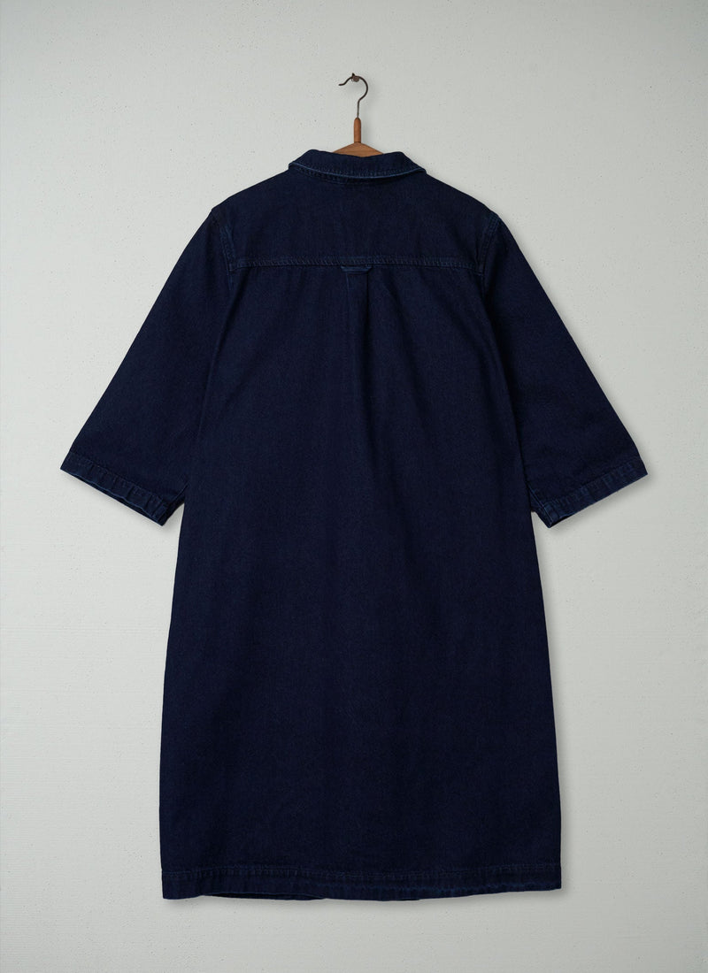 Reworn Denim Shirt Dress Size 16 (285) | Indigo