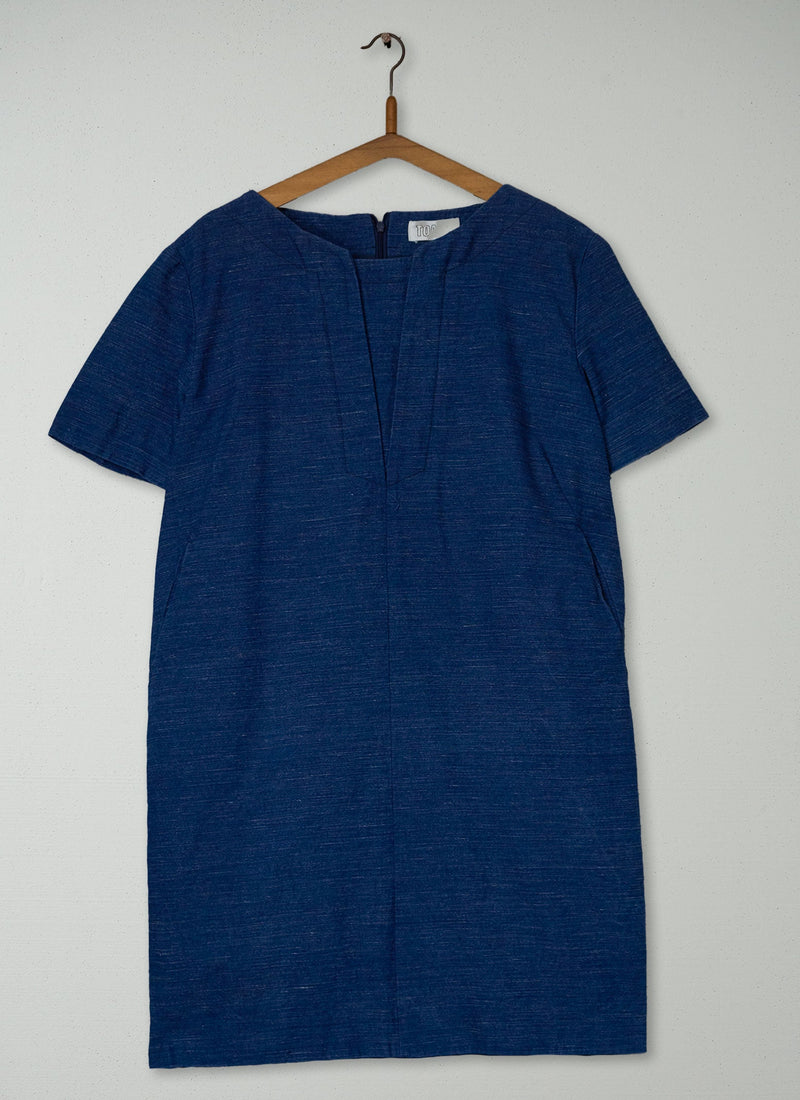 Reworn Kazuko Denim Dress Size 12 (1855) | Indigo