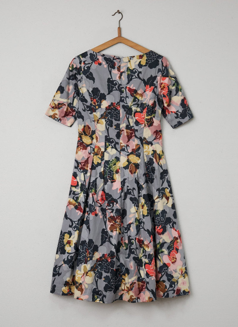 Reworn Floral Print Dress Size 8 (050) | Multi