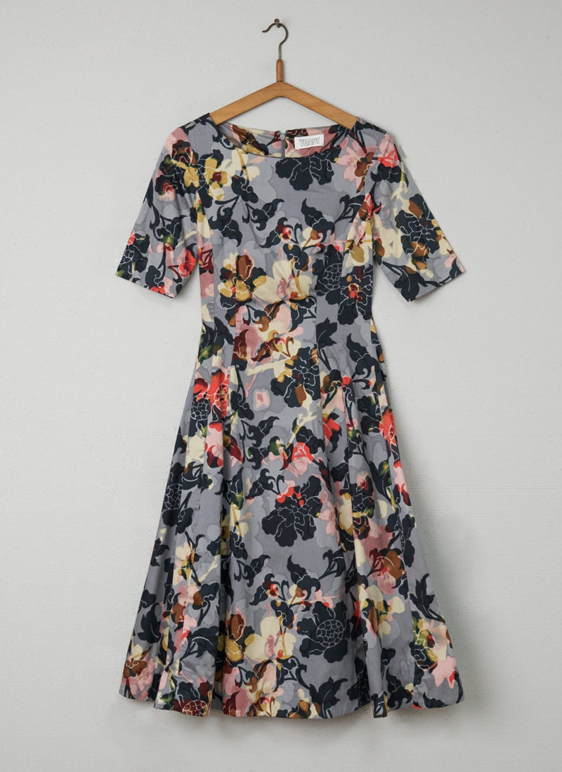 Reworn Floral Print Dress Size 8 (050) | Multi