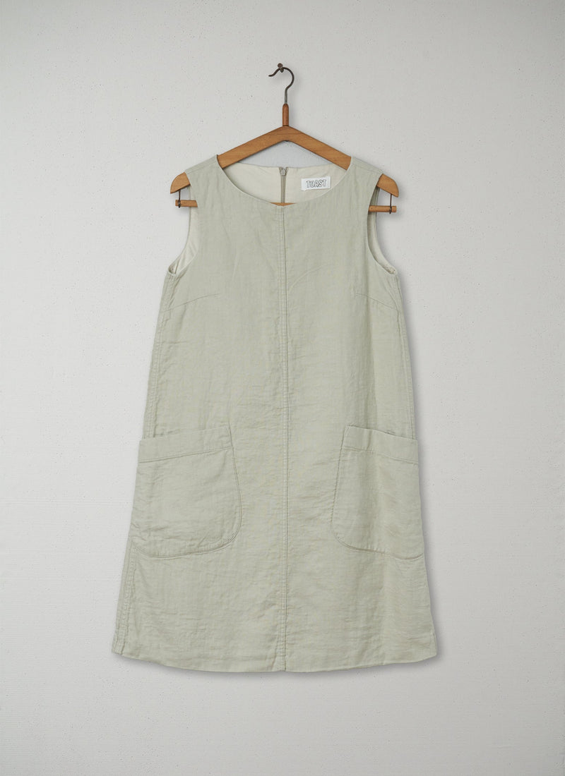 Reworn Double Faced Dress Size 8 (072) | Natural