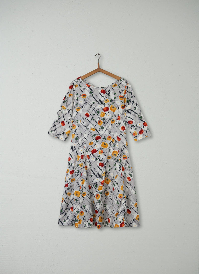 Reworn Abstract Print Dress Size 12 (223) | Multi