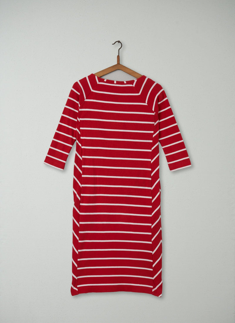 Reworn Stripe Dress Size 8 (222) | Red/White