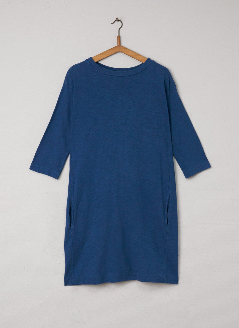 Reworn Heavy Cotton Dress Size 10 (051) | Blue