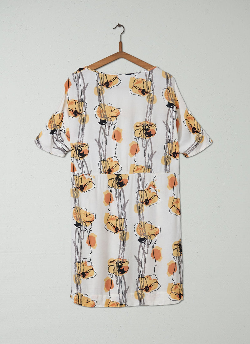Reworn Sketched Floral Dress Size 10 (311) | Multi