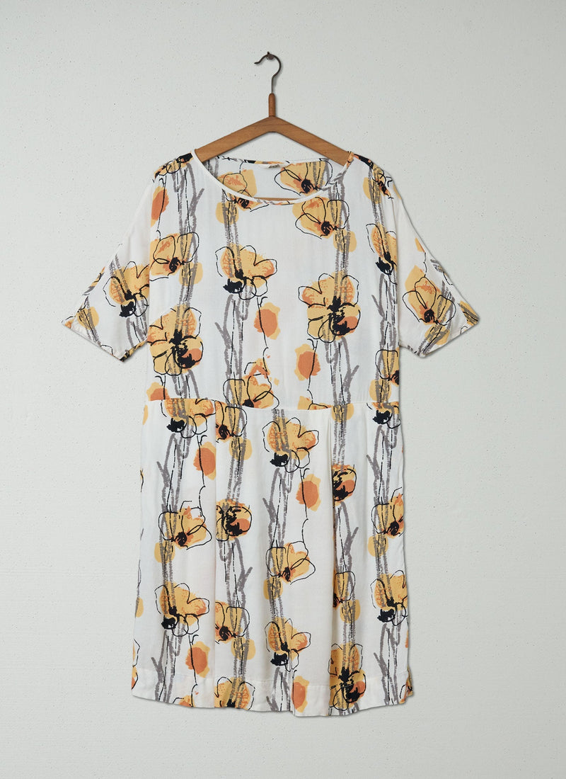 Reworn Sketched Floral Dress Size 10 (311) | Multi