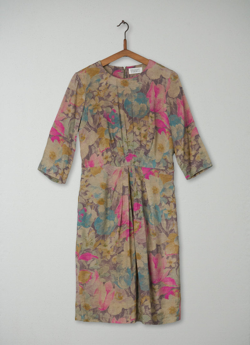 Reworn Watercolour Print Dress Size 8 (146) | Multi