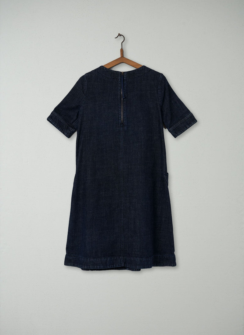 Reworn Denim Dora Dress Size 10 (177) | Indigo