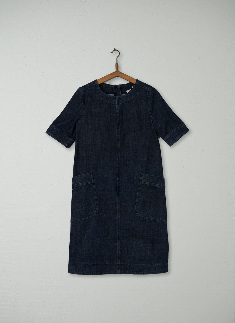 Reworn Denim Dora Dress Size 10 (177) | Indigo