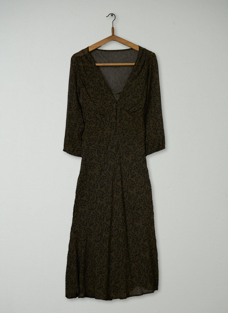 Reworn Fern Print Dress Size 12 (1571) | Multi