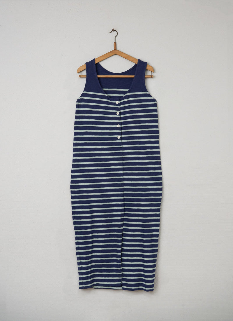 Reworn Stripe Lydia Size 10 (088) | Indigo