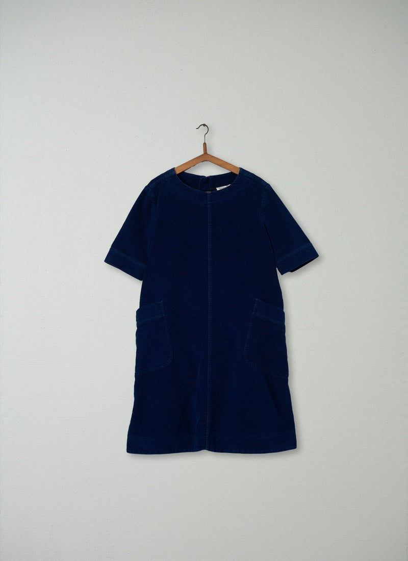 Reworn Moleskin Dora Dress Size 16 (220) | Blue