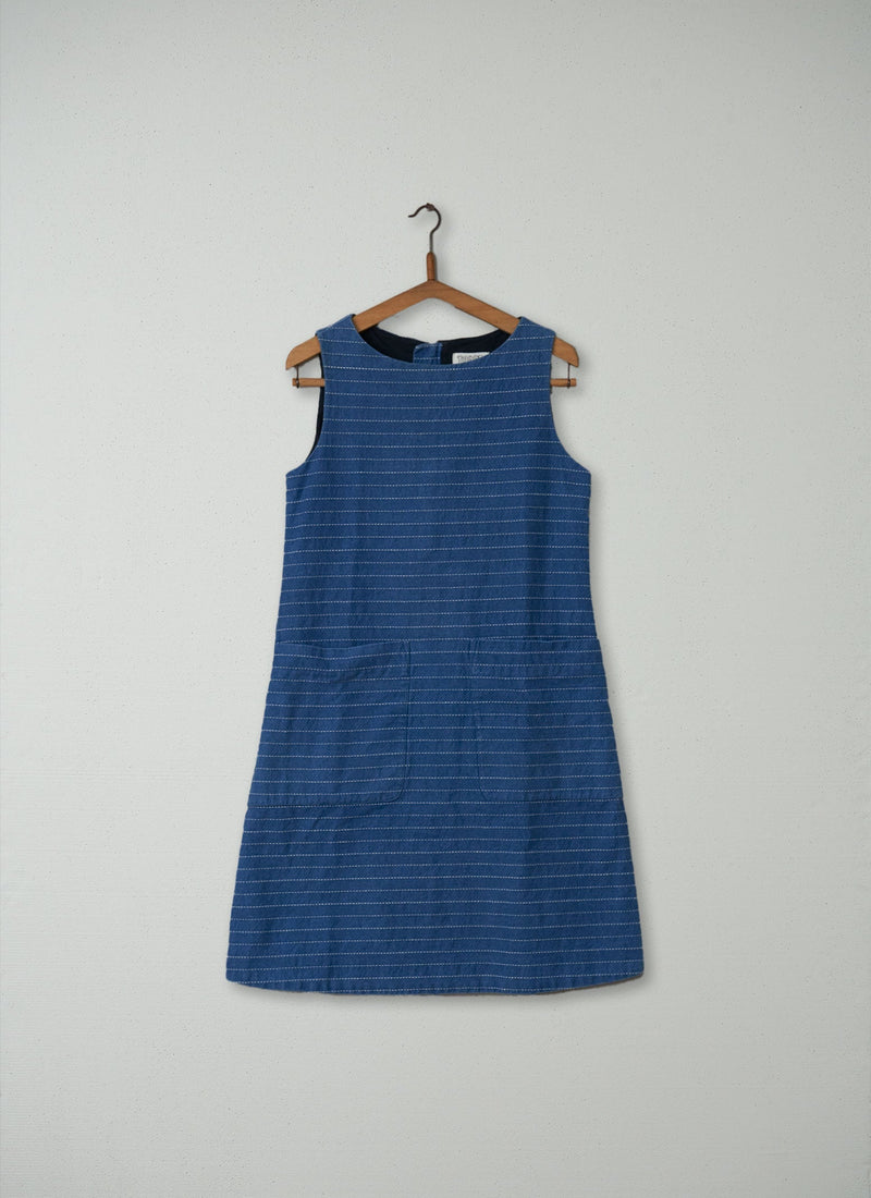 Reworn Dora Stripe Dress Size 8 (238) | Blue
