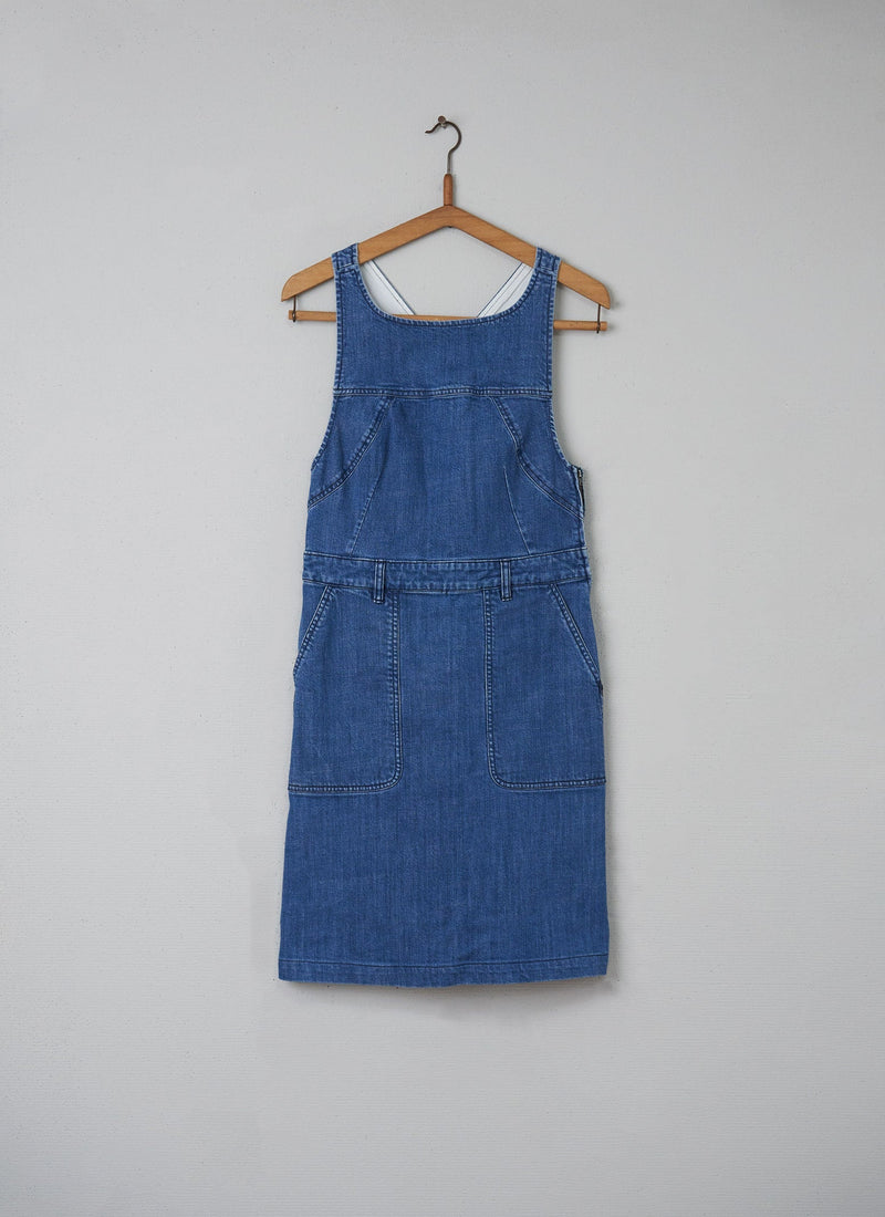 Reworn Pinafore Dress Size 6 (109) | Washed Indigo