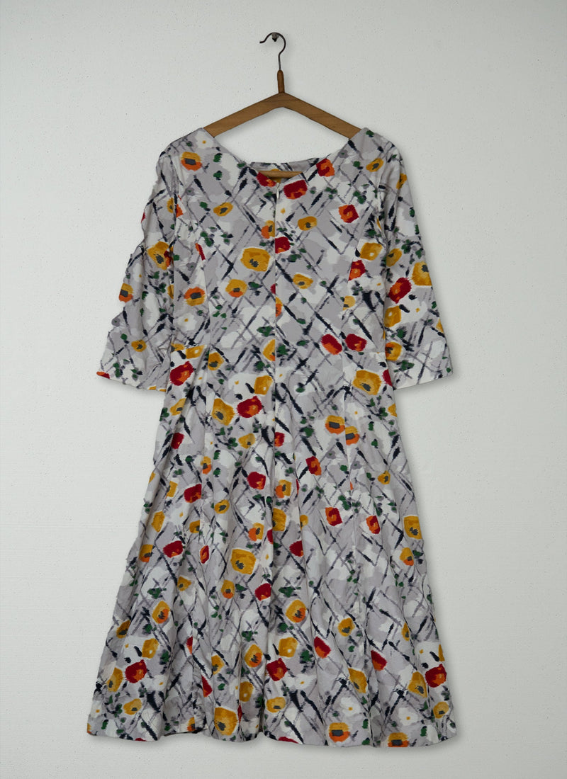Reworn Abstract Print Dress Size 10 (1907) | Multi