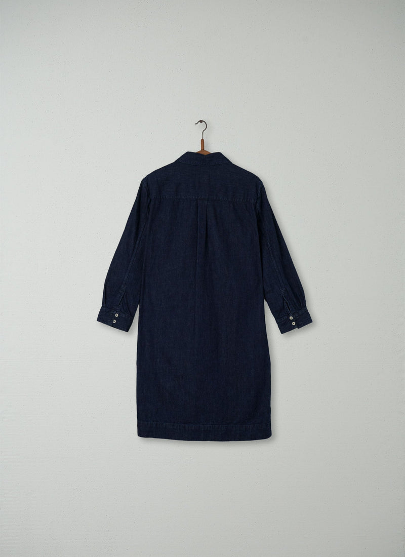 Reworn Denim Shirt Dress Size 12 (224) | Indigo