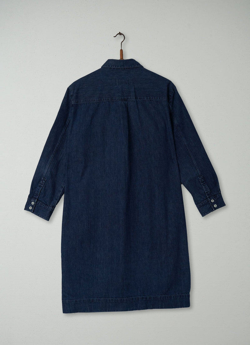 Reworn Denim Shirt Dress Size 16 (289) | Indigo