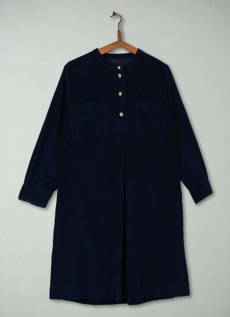Reworn Needlecord Dress Size 12 (466) | Navy
