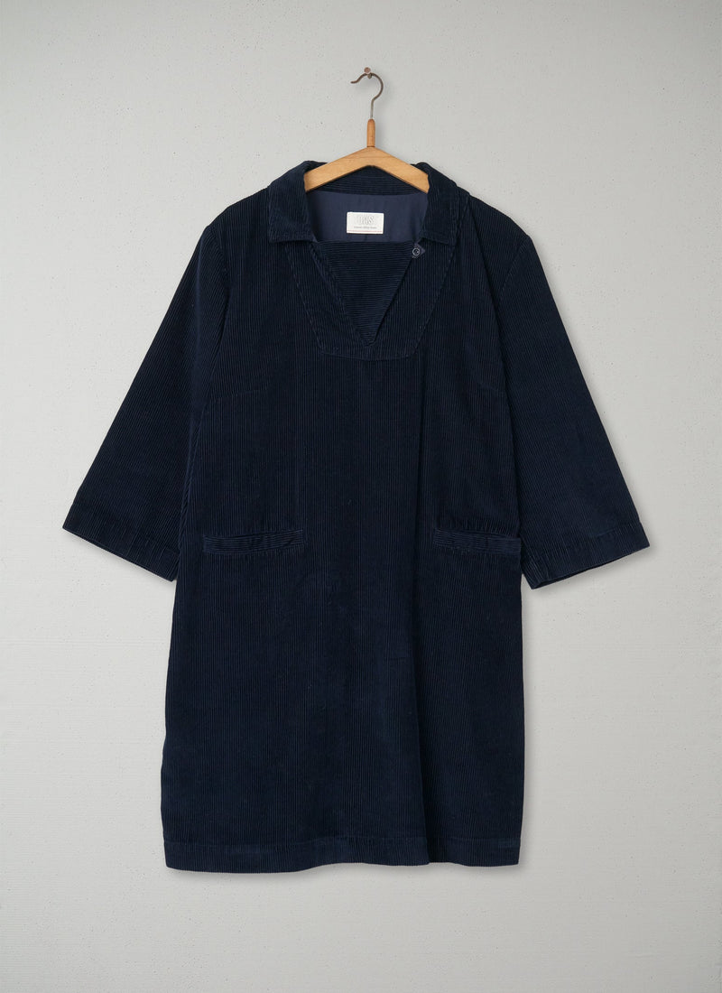 Reworn Cord Tunic Dress Size 18 (070) | Navy
