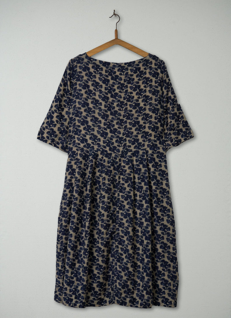 Reworn Painted Flower Wool Dress Size 12 (2139) | Multi