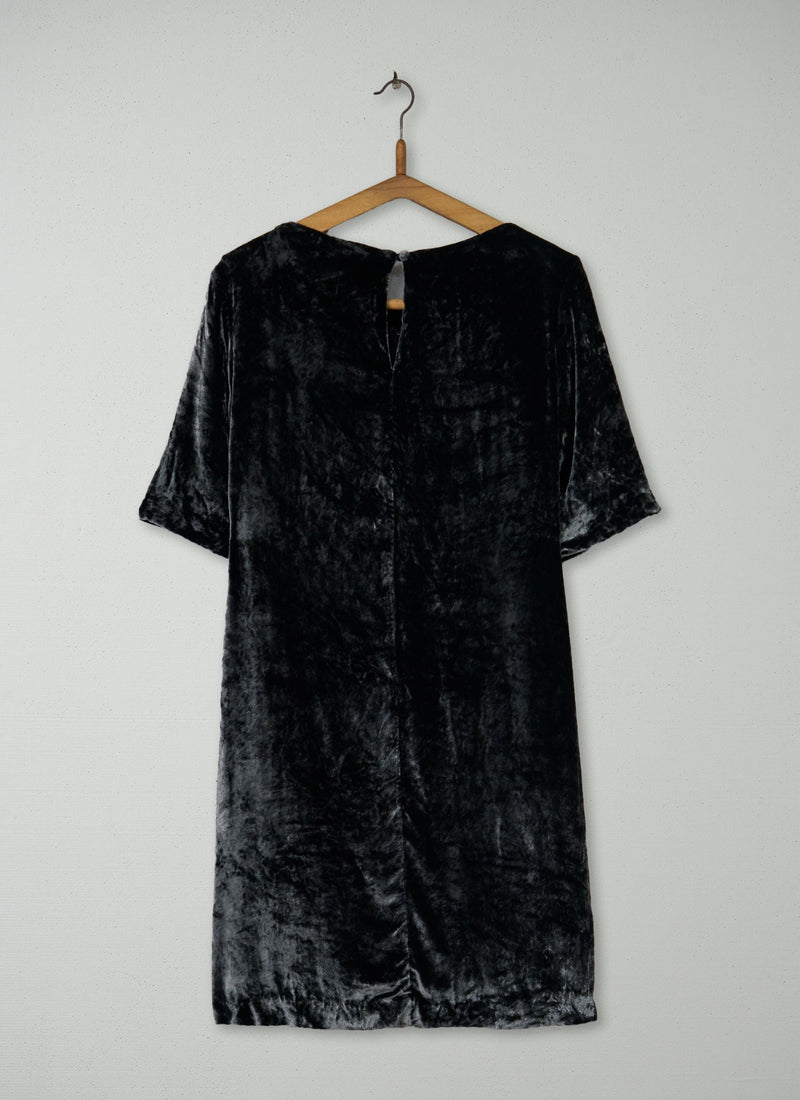 Reworn Silk Velvet Tunic Size 12 (1372) | Pewter