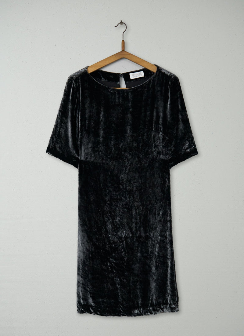 Reworn Silk Velvet Tunic Size 12 (1372) | Pewter