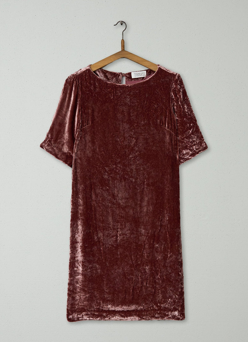 Reworn Silk Velvet Tunic Size 8 (1449) | Blush