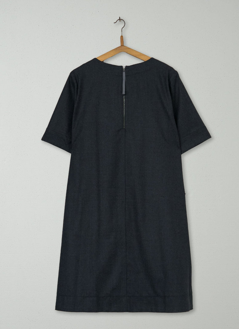 Reworn Flannel Dora Dress Size 12 (1279) | Charcoal