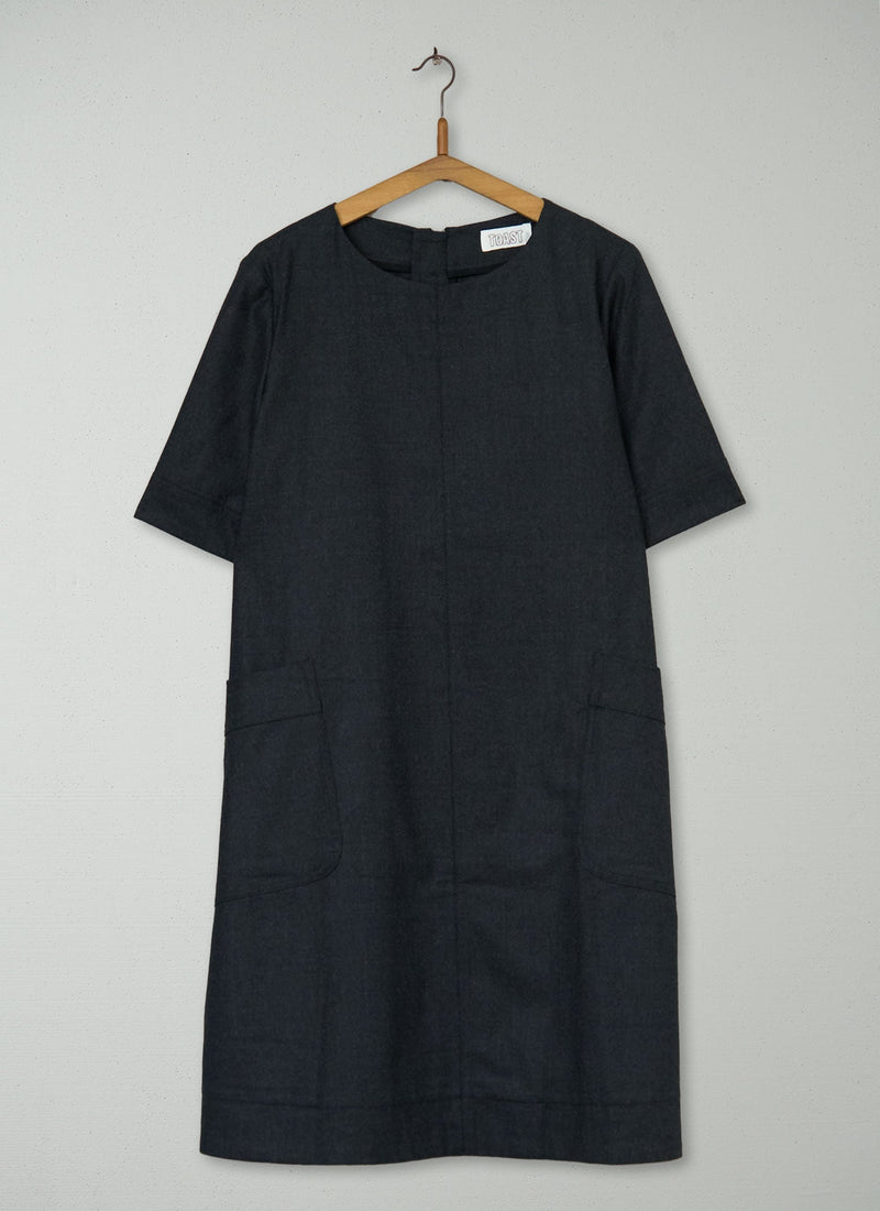 Reworn Flannel Dora Dress Size 12 (1279) | Charcoal