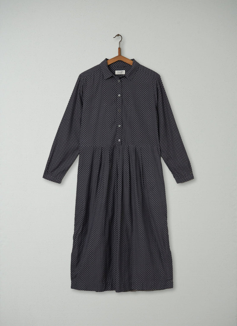 Reworn Dash Print Dress Size 12 (205) | Dark Grey