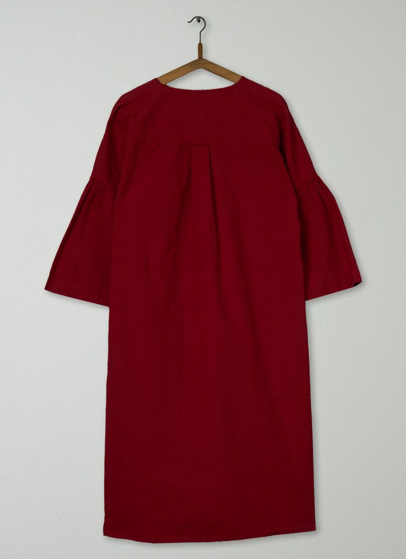 Reworn Cotton Poplin Dress Size 12 (1497) | Red